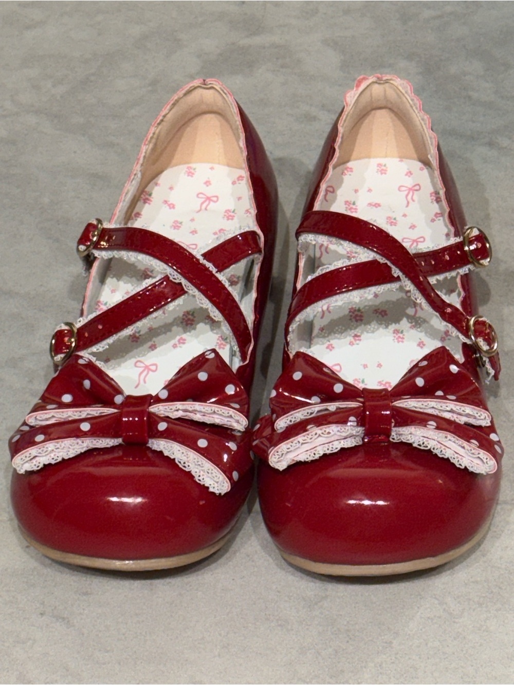 Sweet Lolita Style Round Toe Shoes with
Polka Dot Bow